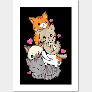 Cat Cats Cute Kitty Anime Kawaii Neko Gift Posters and Art